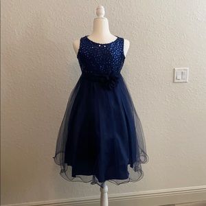 Children’s formal navy sequined dress size 13/14